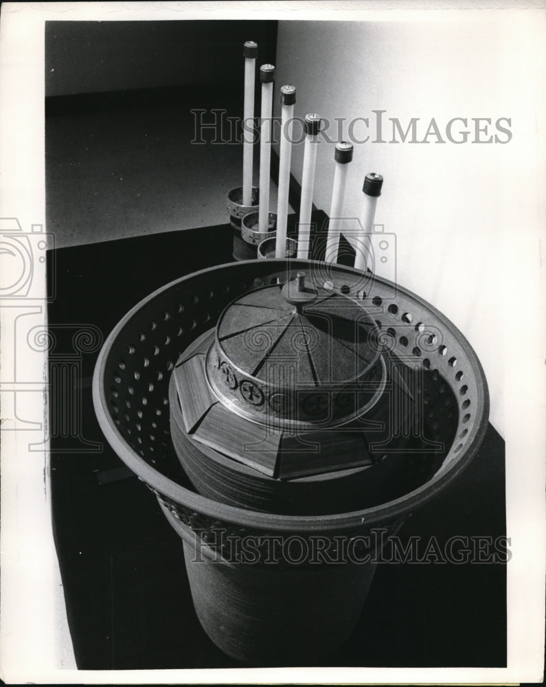 Load image into Gallery viewer, 1967 Press Photo Baptismal Font By Art Instructor Charles Fager For Church
