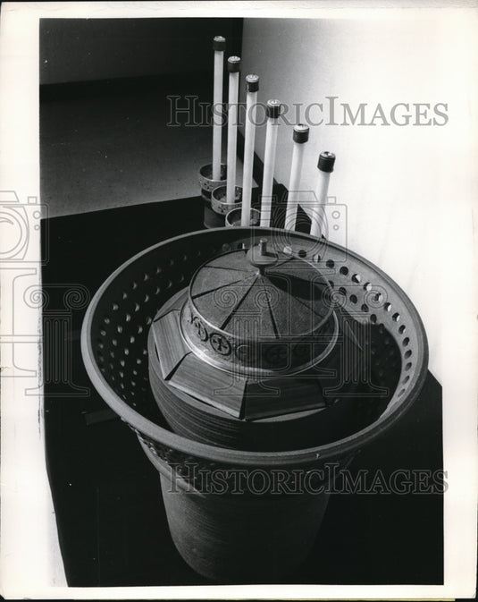 1967 Press Photo Baptismal Font By Art Instructor Charles Fager For Church