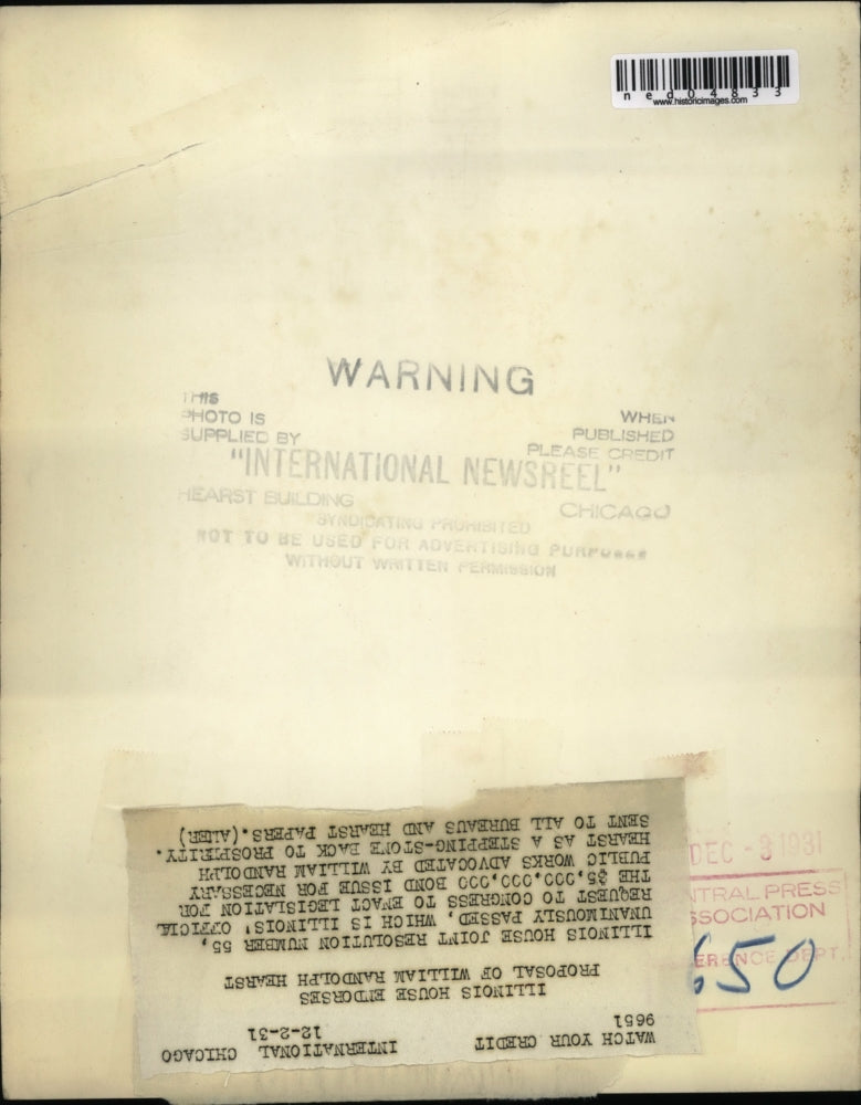 1931 Press Photo Illinois House Joint Resolution Number 55 Passed Unanimously