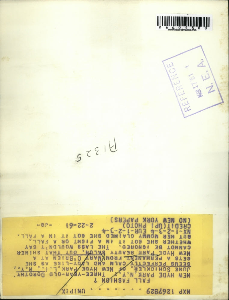 1961 Press Photo Three year old Dorothy June Schickler of New Hyde Park