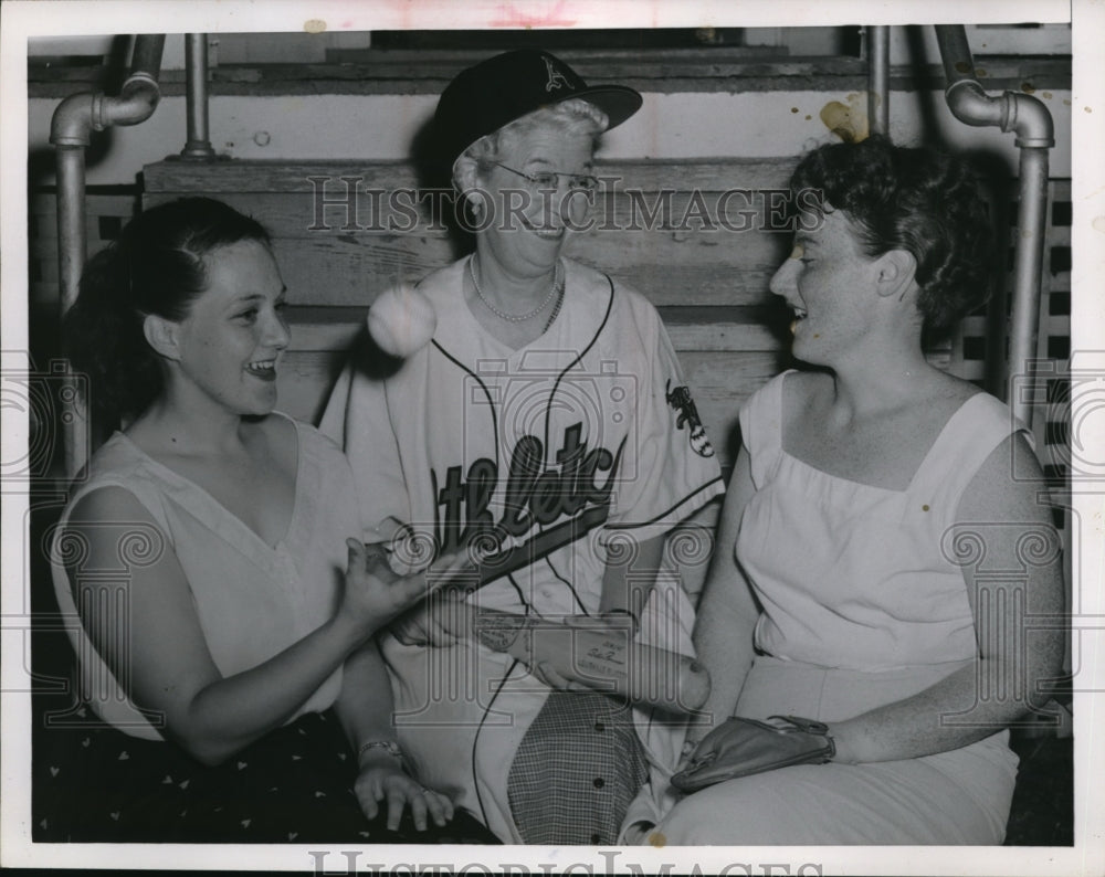 1956 Media Photo Mrs. Victor with her friends talking about Kansas City ball