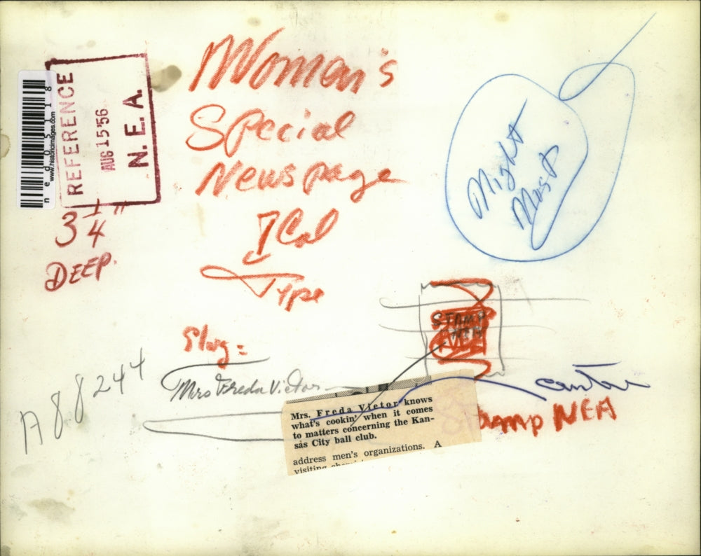 1956 Media Photo Mrs. Victor with her friends talking about Kansas City ball