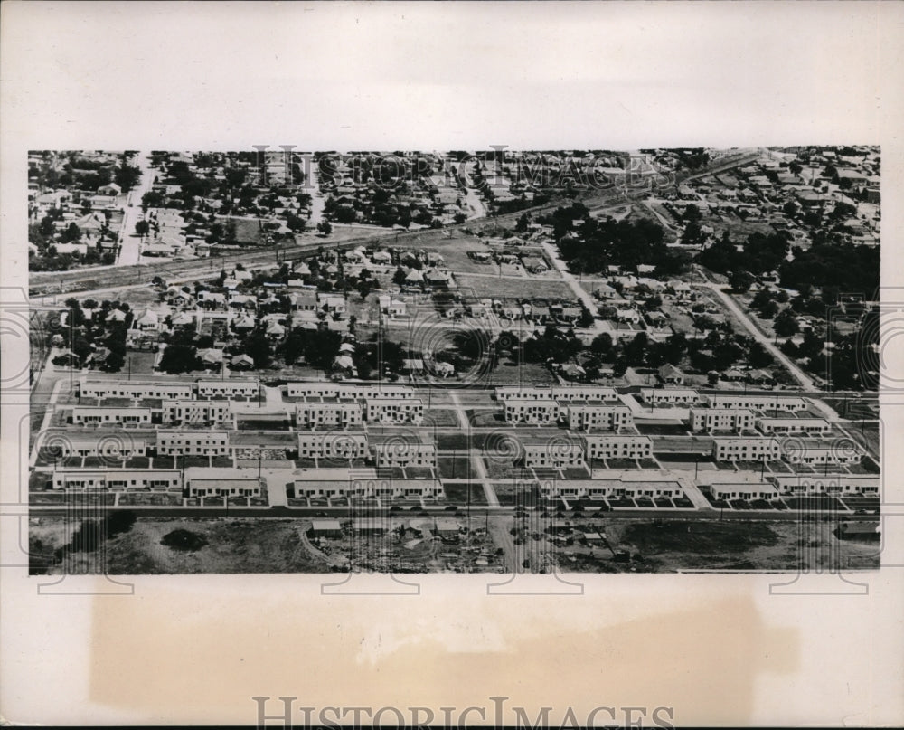 1937 Press Photo Air view of Cedar Springs Place PWA's low rent housing in Dalla
