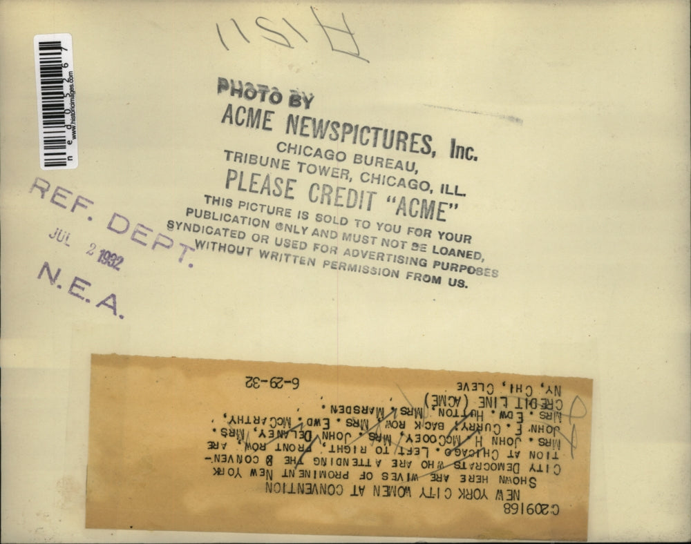 1932 Press Photo Mrs J McCooey, J Delaney J Curry Democratic Convention Chicago