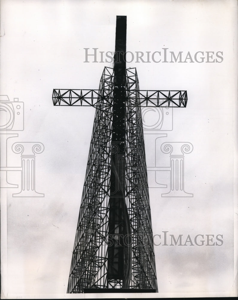 1956 Media Photo Cross made of steel in Germany for a 4 day rally
