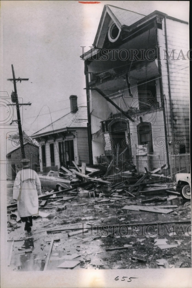 1964 Press Photo Church Damaged From Tornado in New Orleans French Quarter