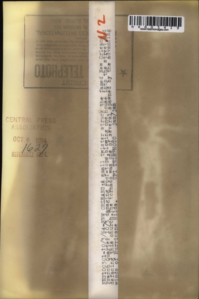 1964 Press Photo Church Damaged From Tornado in New Orleans French Quarter