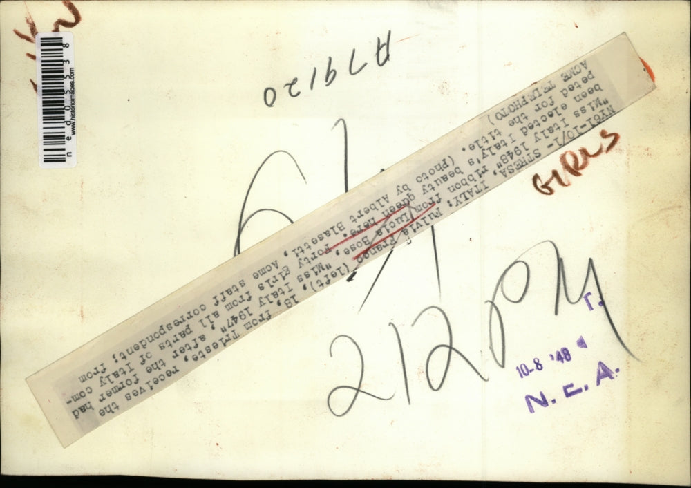 1948 Press Photo Fulvia Franco received the "Miss Italy 1948"