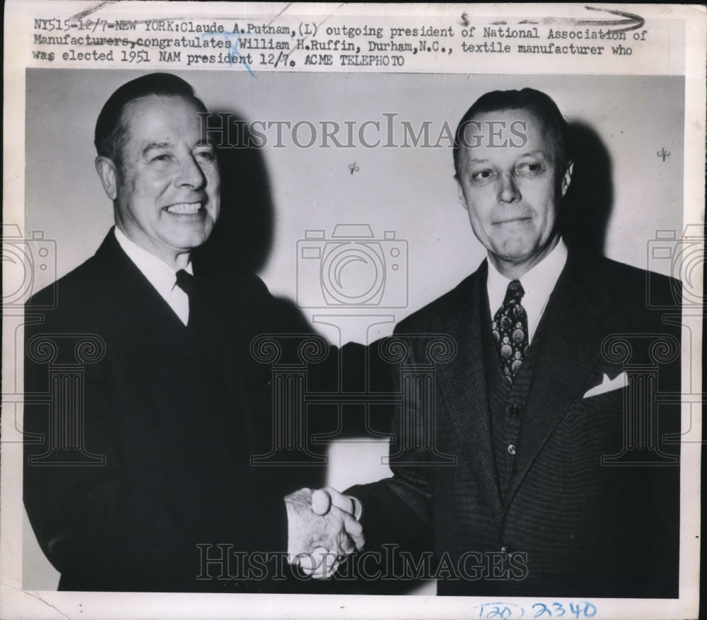 1950 Press Photo Claude Putnam and William Ruffin