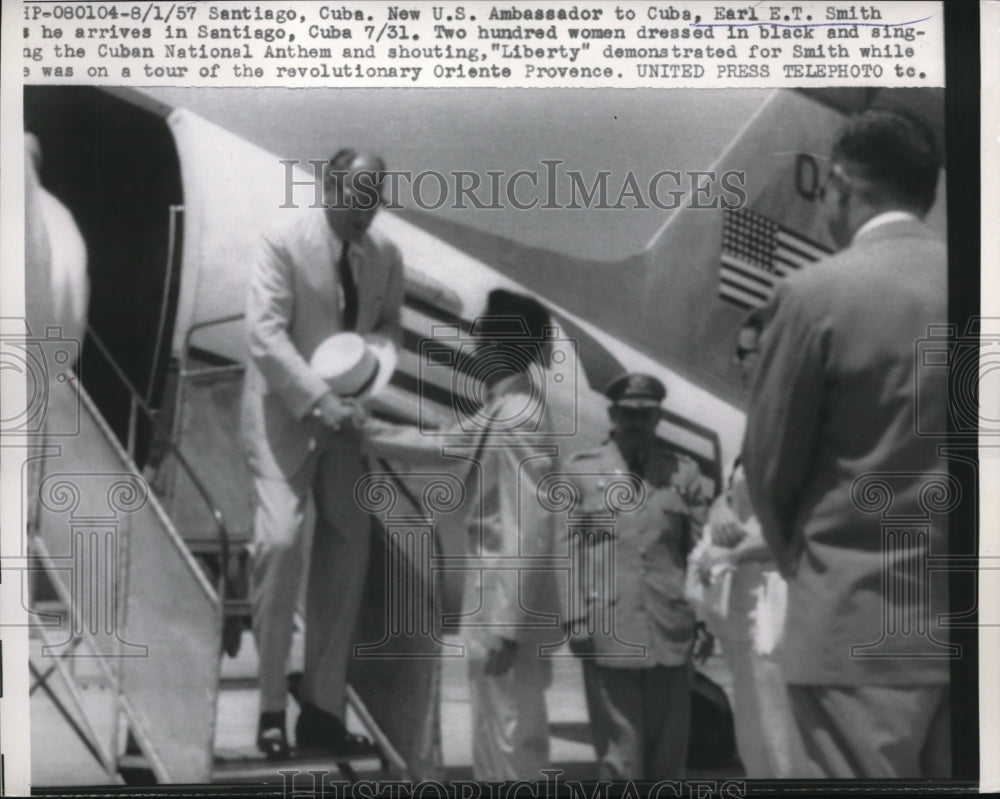 1957 Press Photo U. S. Ambassador to Cuba, Earl E. T. Smith