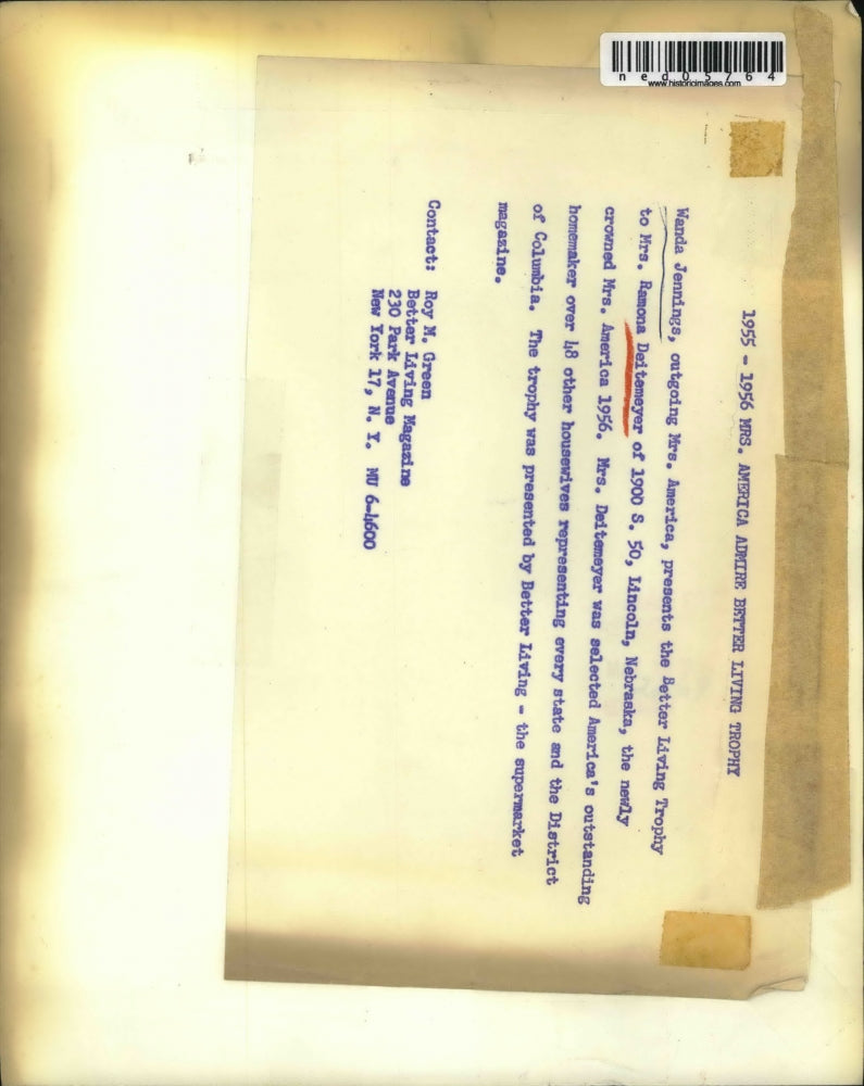 1956 Press Photo Wanda Jennings Mrs America 1955 & Ramona Deitmeyer 1956