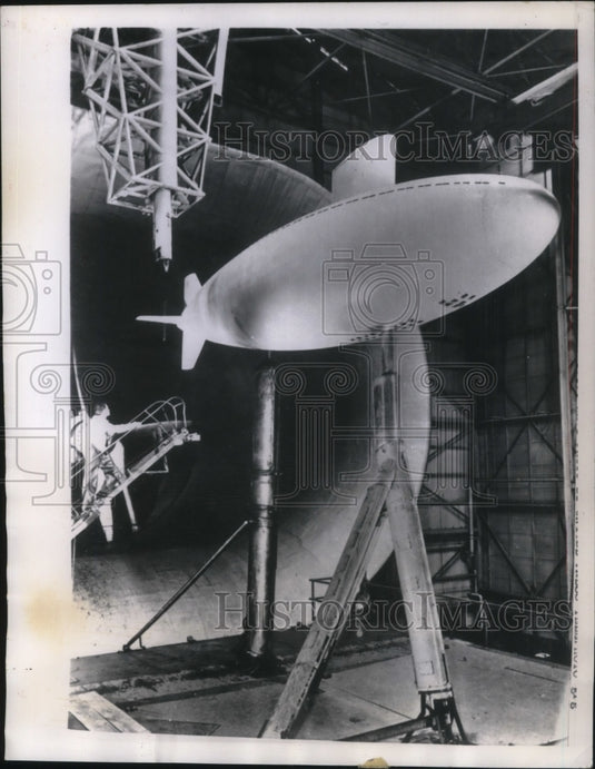 1957 Press Photo Langley Field Va scale model of fastest sub for US Navy