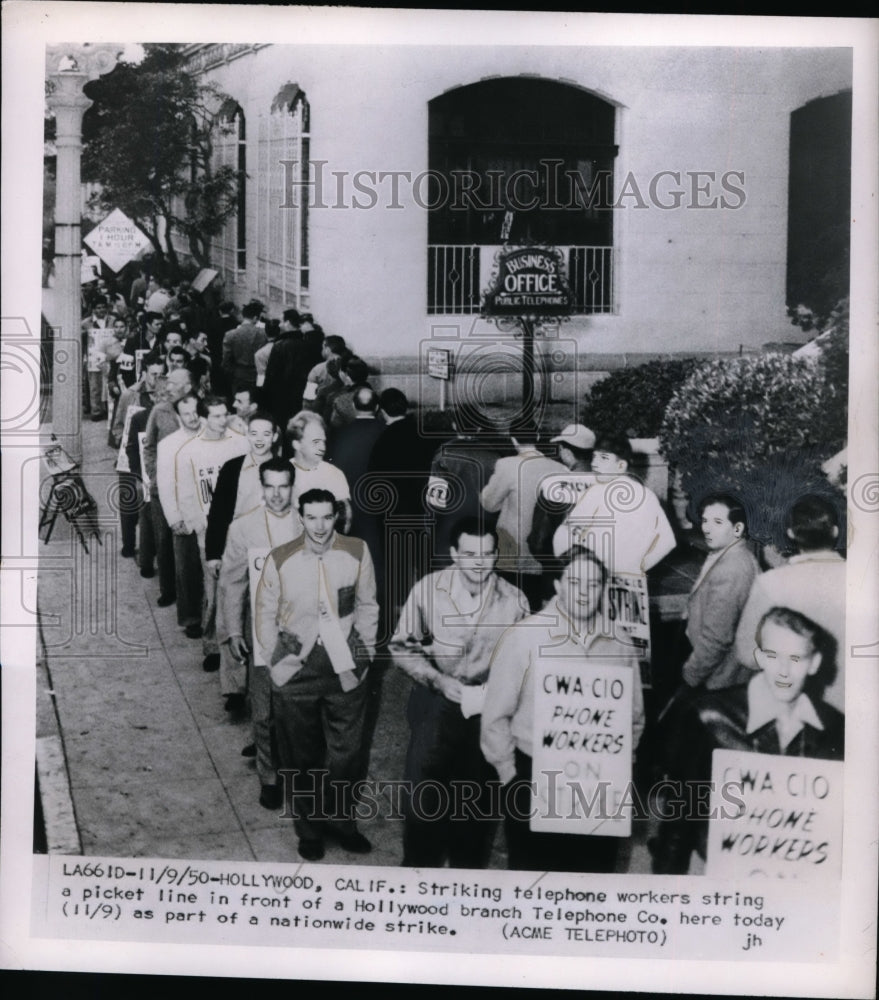 1950 Press Photo Striking telephone workers