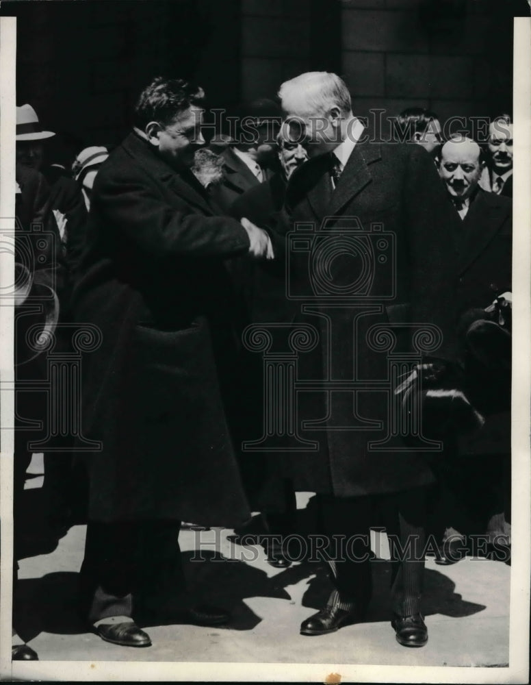 1933 Media Photo State Sec Cordell Hull with Premier Herriot of France