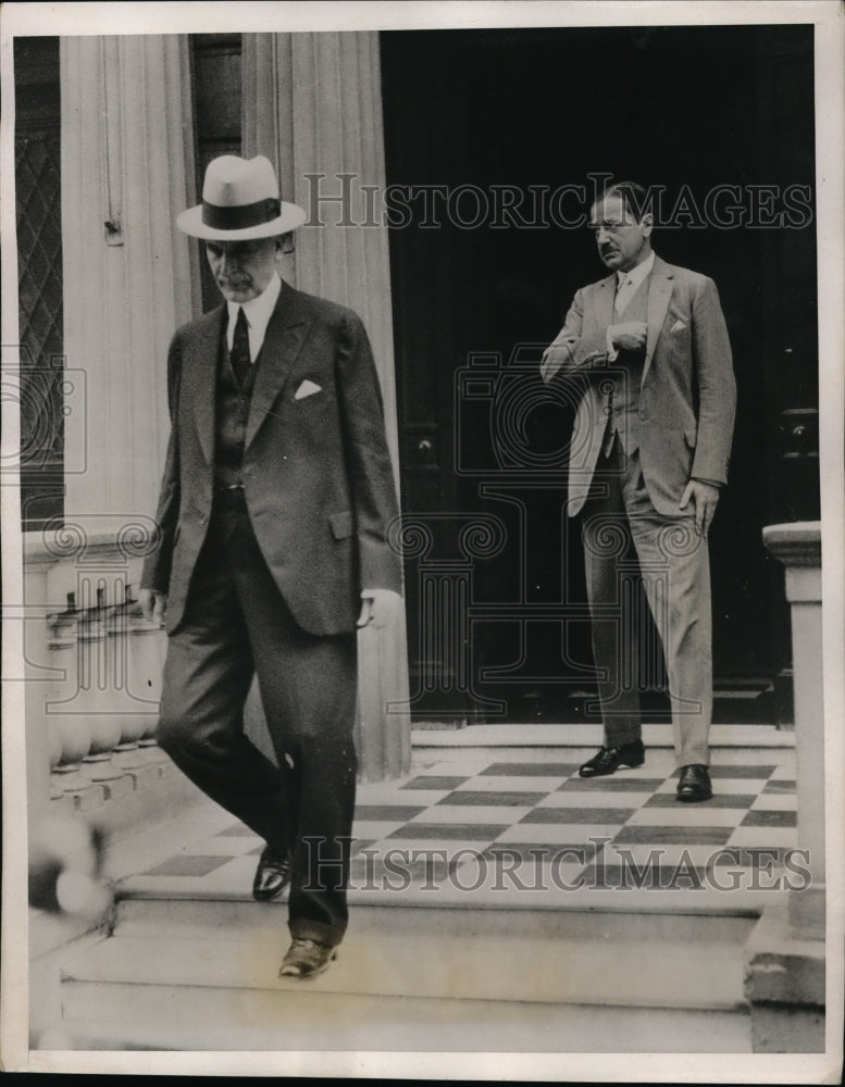 1933 Press Photo State Sec Cordell Hull and US Embassy Ray Atherton