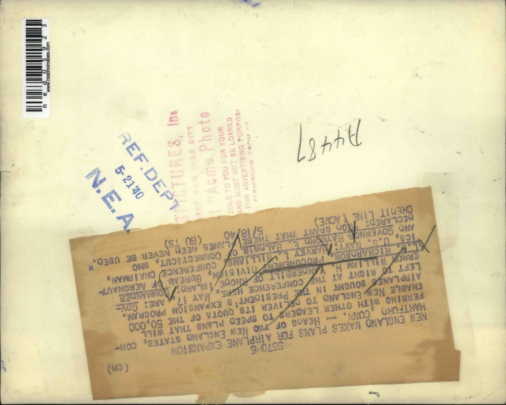 1940 Press Photo Gov.William Vanderbilt,Comm. Richardson, H.Williams & R.Baldwin