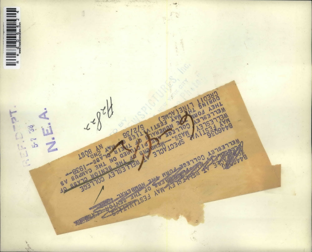 1938 Press Photo Wellesley College Students Massachusetts Senior Class