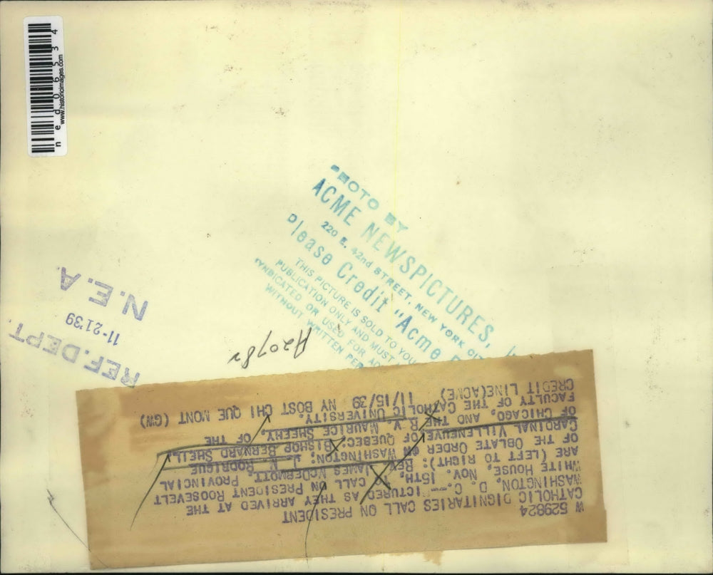 1939 Press Photo Catholic Dignitaries call on President Roosevelt