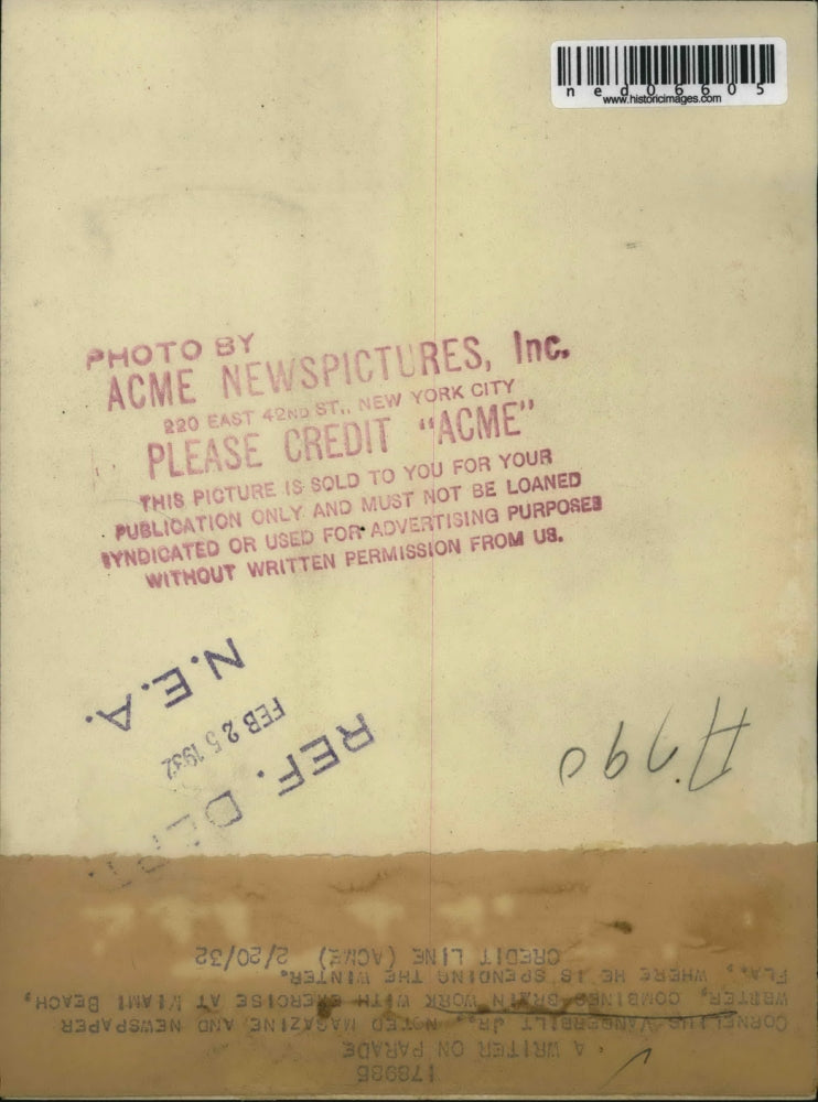 Load image into Gallery viewer, 1932 Media Photo Cornelius Vandrebilt Jr. magazien and newspaper writer
