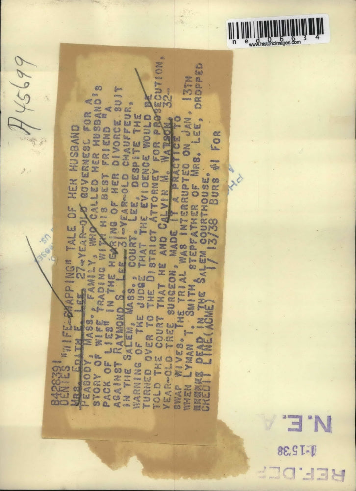 1938 Press Photo In the hearing of Mrs. Edith Lee with husband Raymond Lee