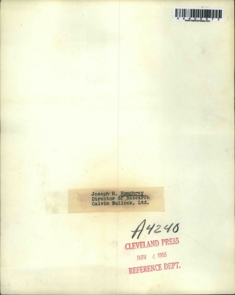 1955 Press Photo Joseph Humphrey Director of Research Calvin Bullock, Ltd