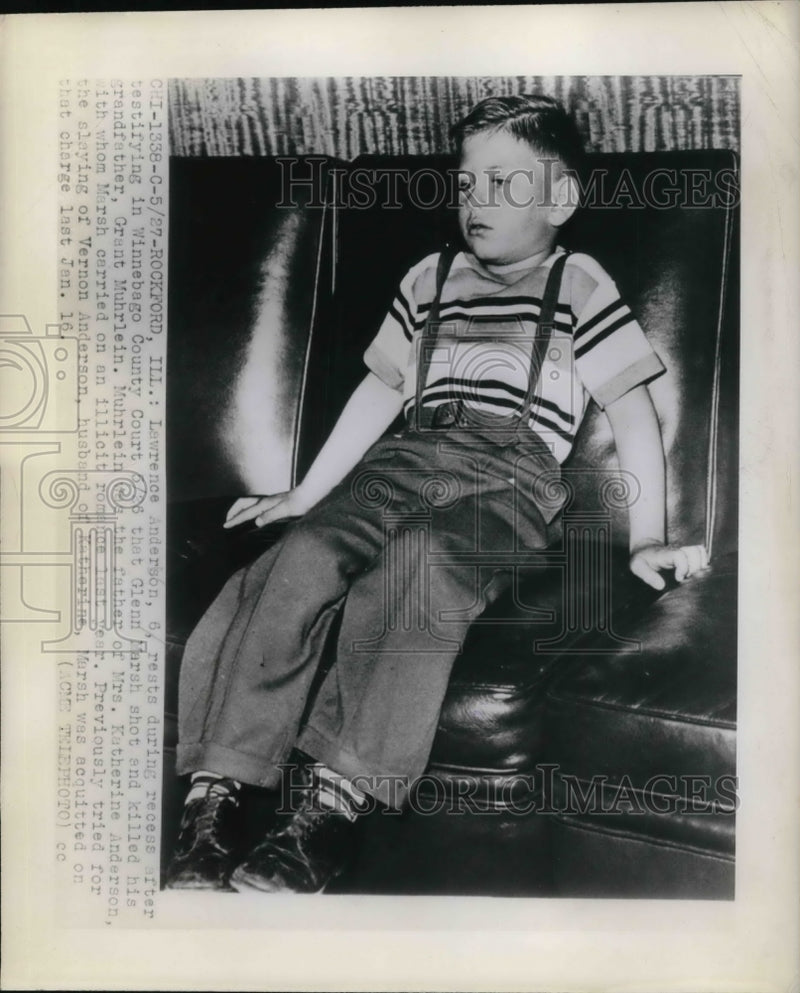 Load image into Gallery viewer, 1948 Press Photo Lawrence Anderson rests after testifying against Glenn Marsh

