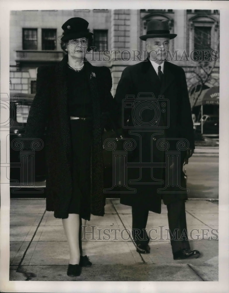 1940 Press Photo Sec State Cordell Hull & wife attend President's Anniversary