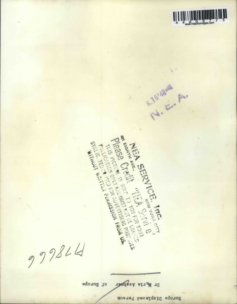 1948 Press Photo Dr. Maria Ascher of Europe