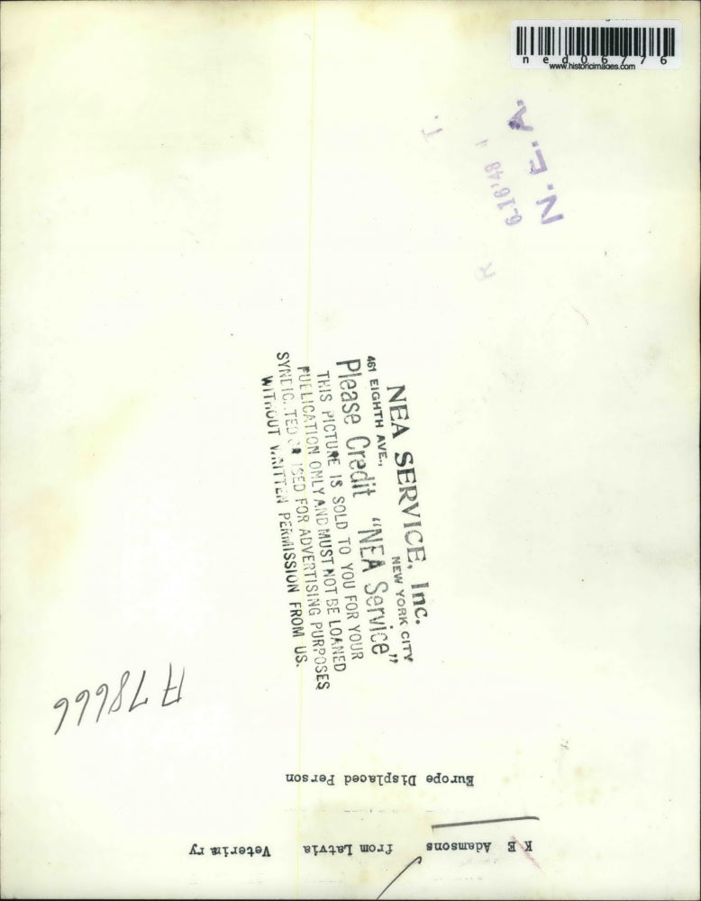 1948 Media Photo K.E. Adamson from Latvia Veterinary