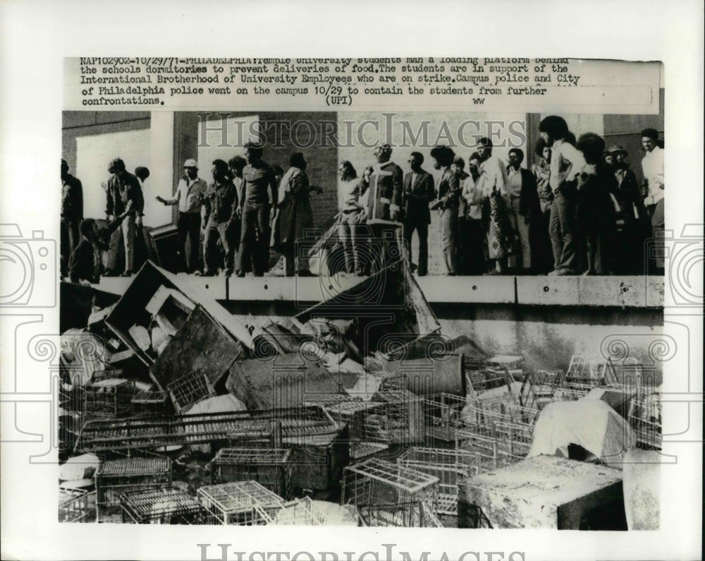 1971 Media Photo Temple Univ Student strike in support of Intl. Brotherhood