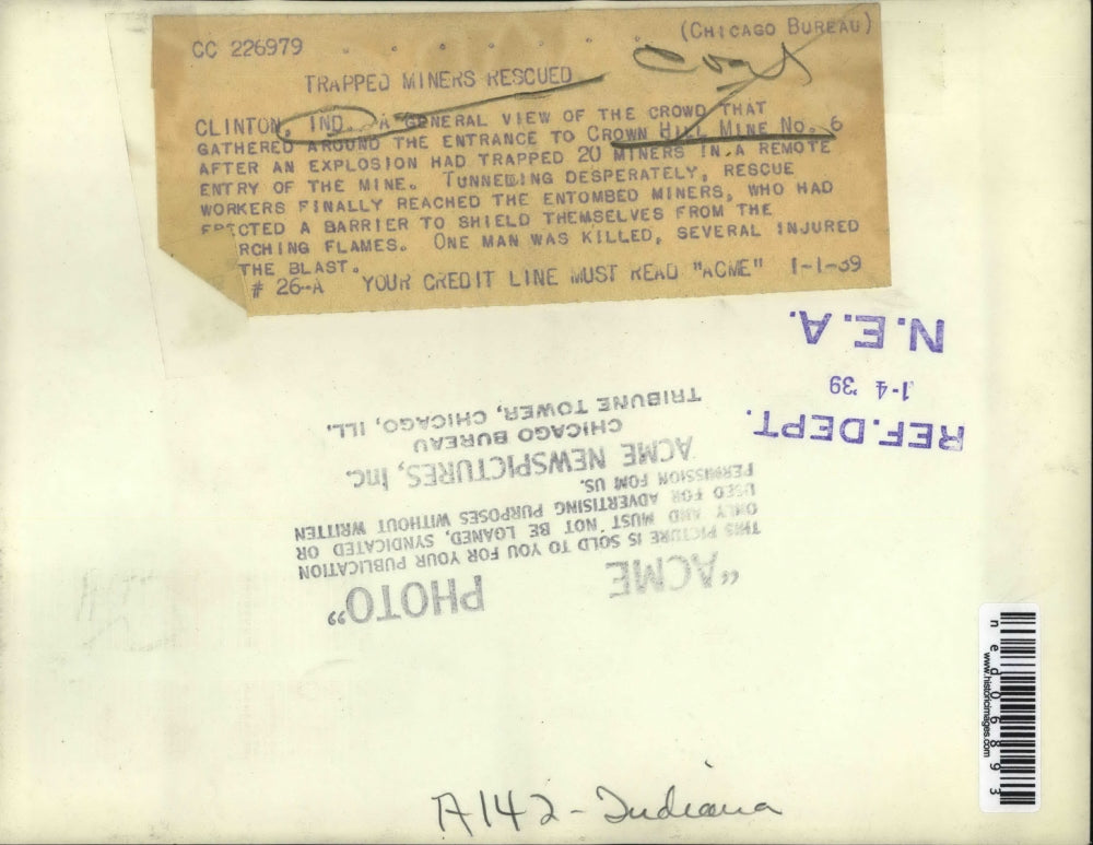 1939 Media Photo At the Crown Hill Mine No. 6 after an explosion had