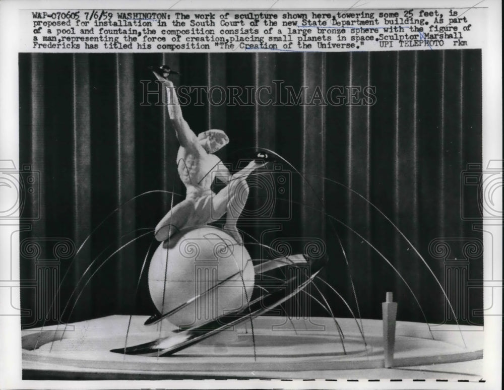1959 Press Photo Wash DC Sculpyure for State Dept bldg by Marshall Fredericks