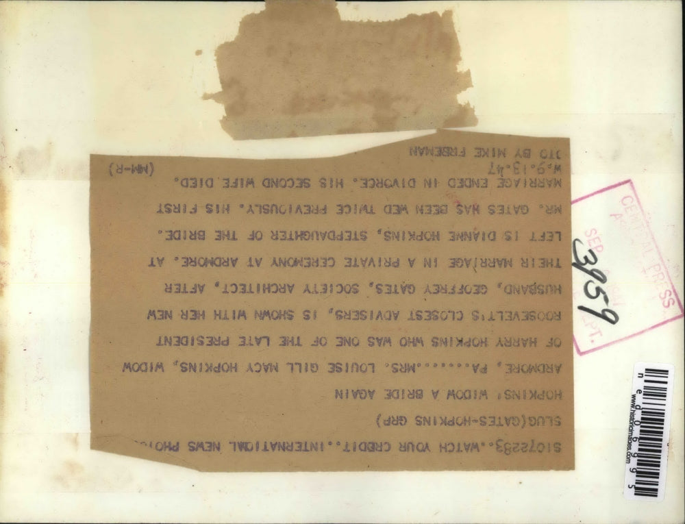 1947 Press Photo Mrs Louise Hopkins & new husband Geoffrey Gates