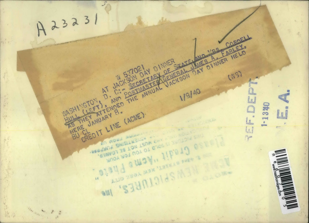 1940 Press Photo Secretary of State Cordell Hull Postmaster General James Farley