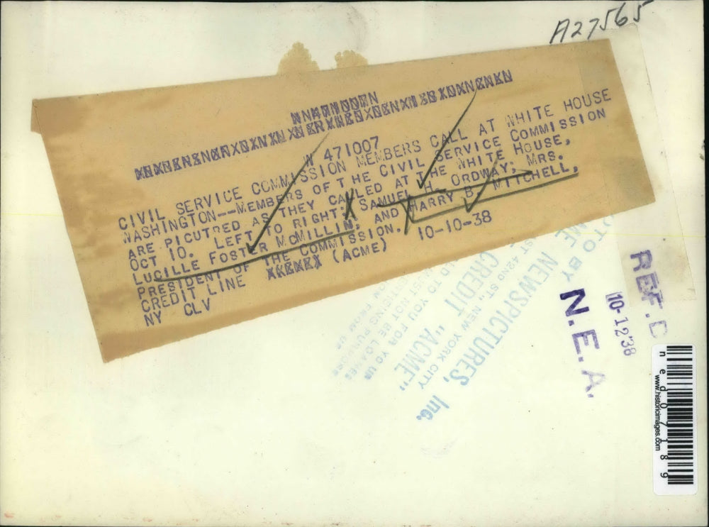 1938 Press Photo Civil Service Commission call at White House Samuel H Ordway