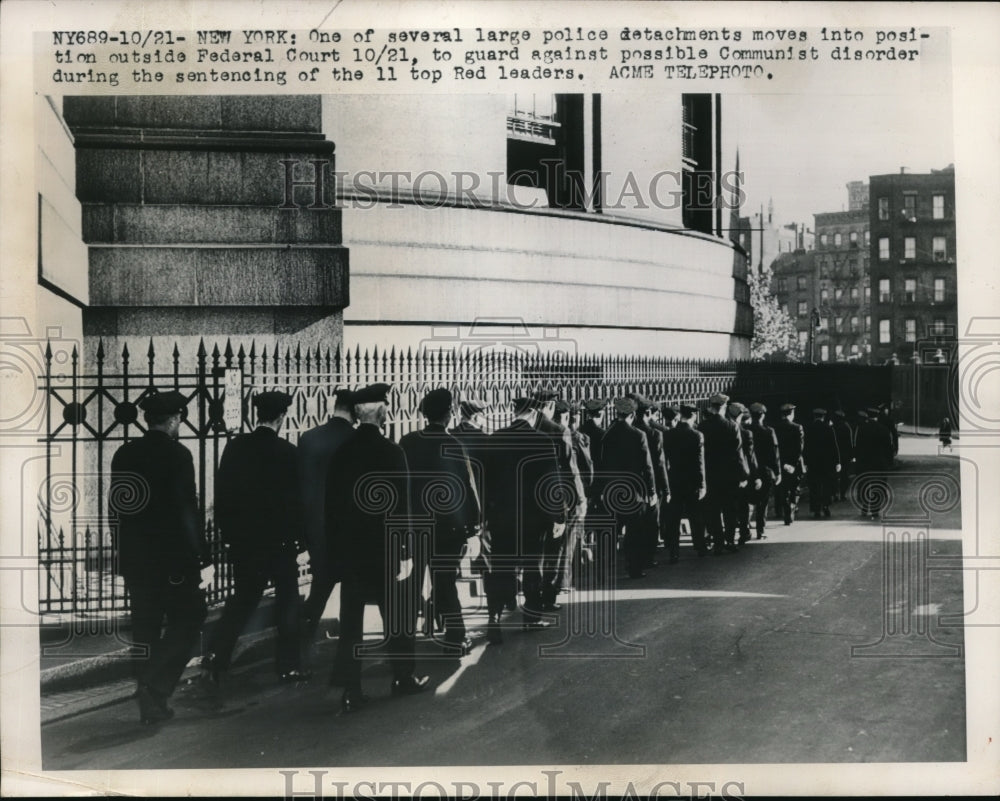 1949 Media Photo Several Large detachments of Police outside Federal Court