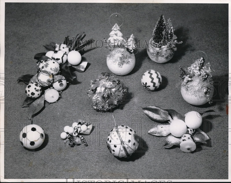 Load image into Gallery viewer, 1955 Press Photo Snow Ball Decorations
