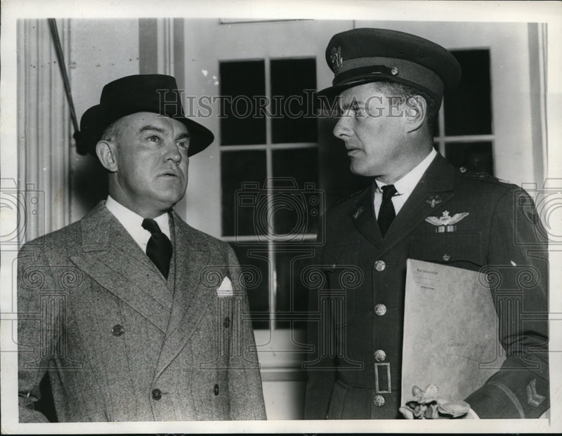 Load image into Gallery viewer, 1938 Press Photo Wash DC Robert Olds &amp; Sec of War Harry Woodring
