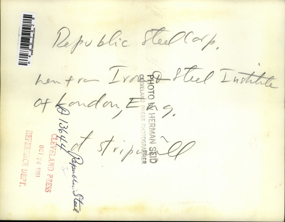 1961 Media Photo Republic Steel Corporation Employees London England