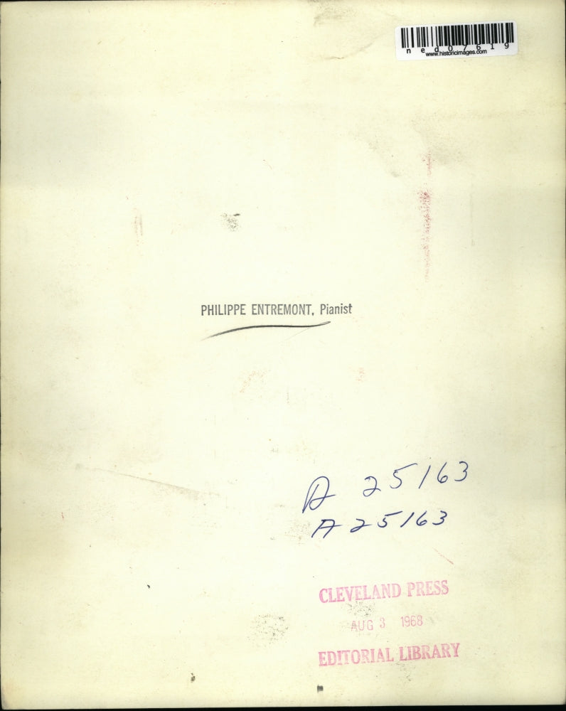 1968 Press Photo Portrait of Philippe Entremont, Pianist - ned07619