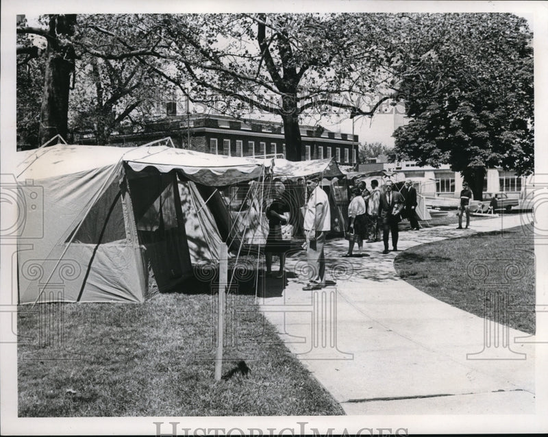 Load image into Gallery viewer, 1967 Press Photo Camping tents in the Painesville's Veterans Memorial Park
