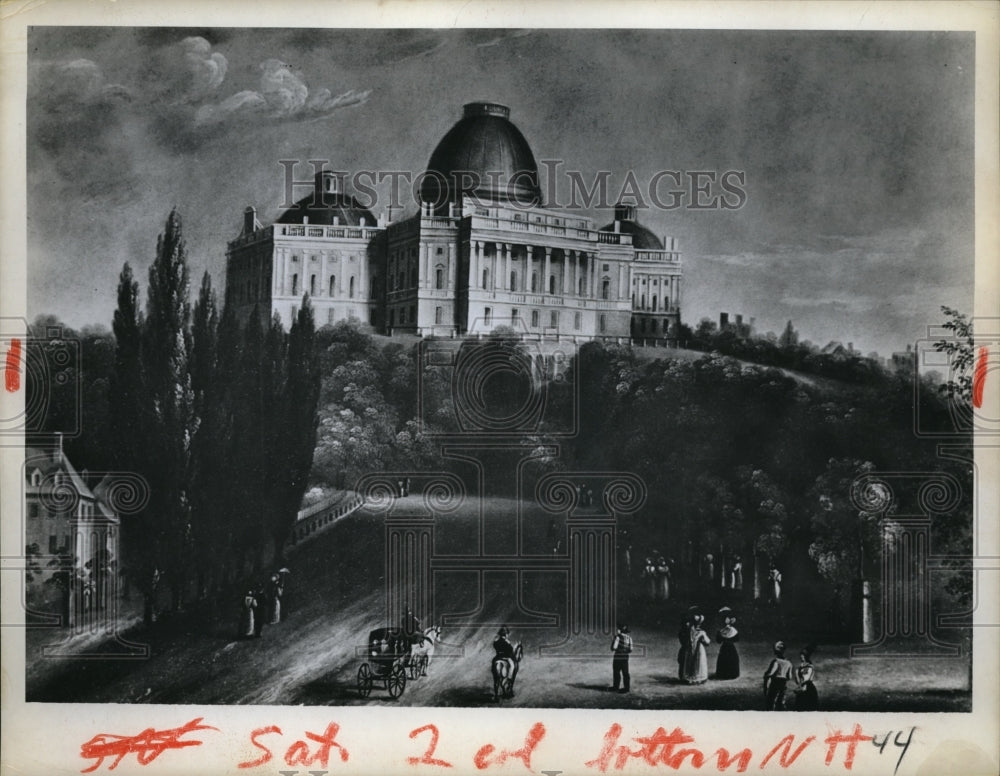 1962 Press Photo A painting of The Capitol Washington by an unknown artist