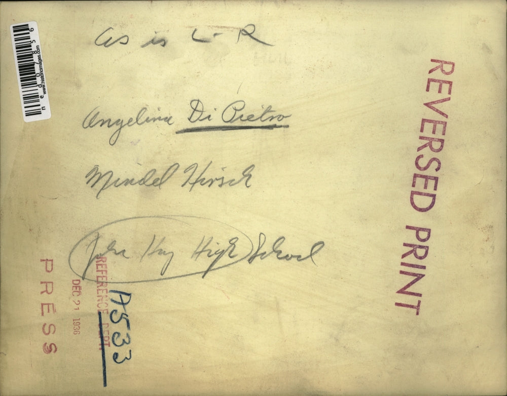 1936 Press Photo Angeline Di Pietro and Mindel Hirsch at John Hay High School