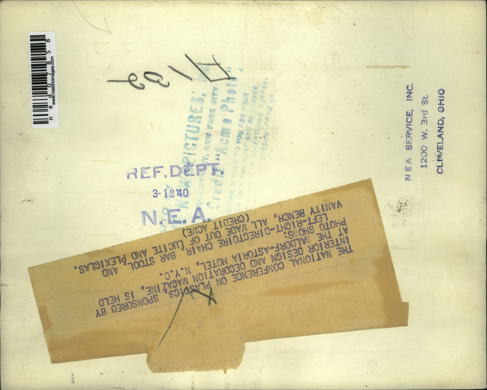 1940 Press Photo The National Conference on plastics sponsored by Interior