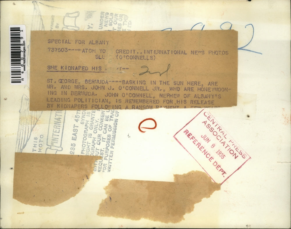 1935 Press Photo Mr. and Mrs. John O'Conell Jr. enjoy the Bermuda sunshine