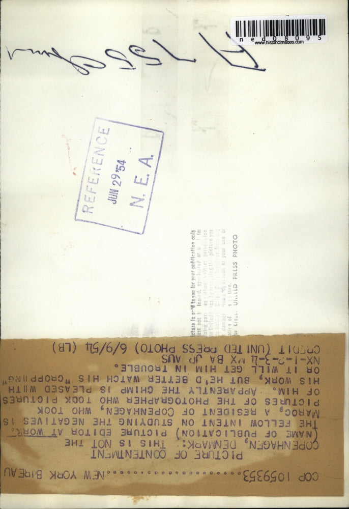 1954 Press Photo Maroc took pictures of him by a photographer in Denmark