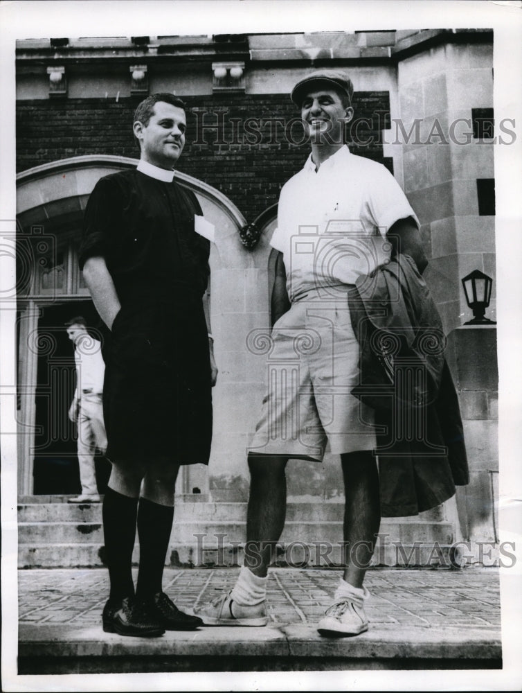 Load image into Gallery viewer, 1955 Media Photo Revered Donald Oakes &amp; Reverend JM Murchison in shorts
