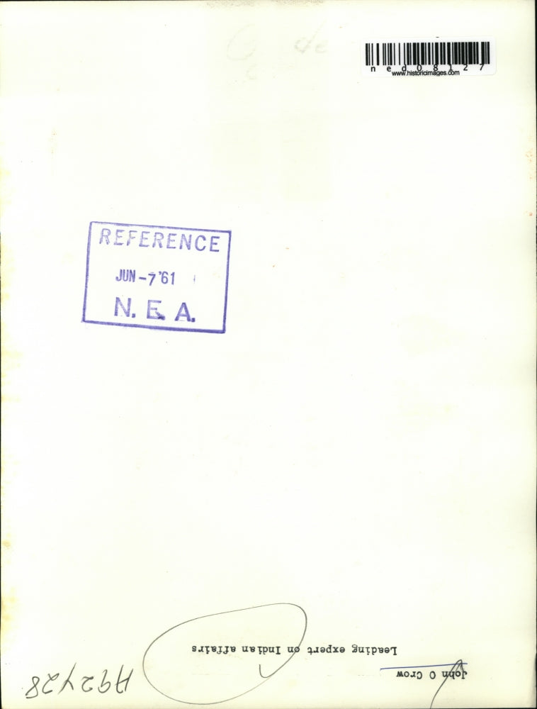 1961 Press Photo John O Croe leading expert on Indian Affairs