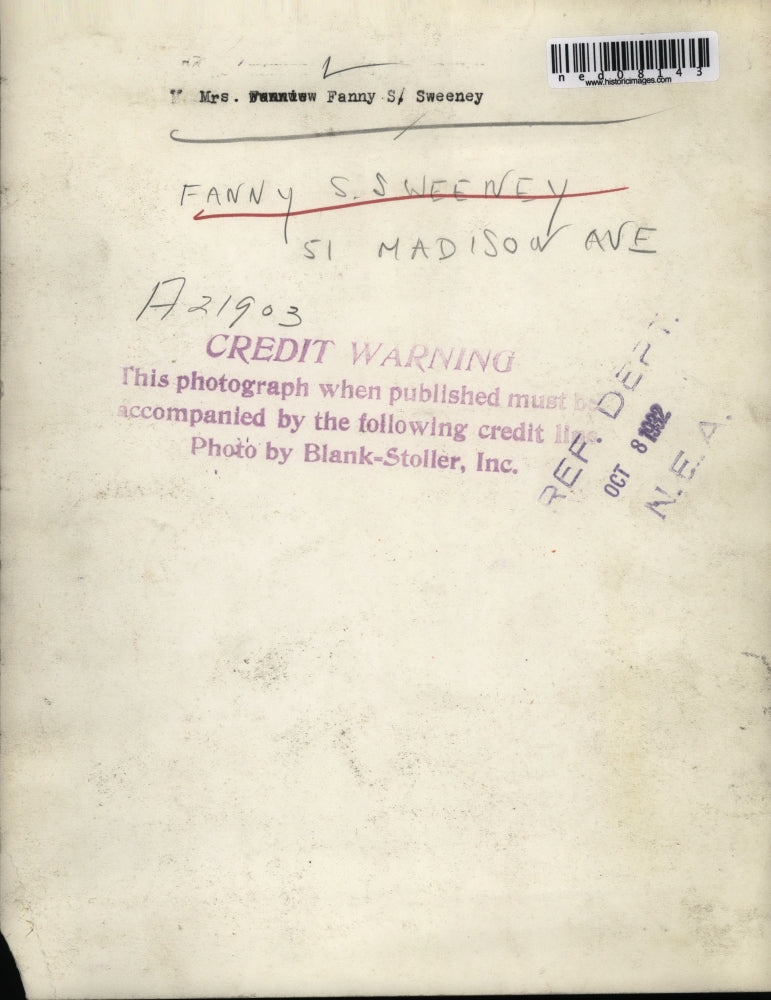 1932 Press Photo Mrs Fanny S Sweeney of NYC