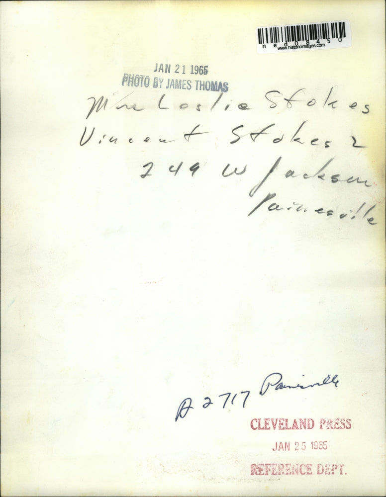 1965 Press Photo Painesville, Mrs Leslie Stokes and son Vincent Stokes